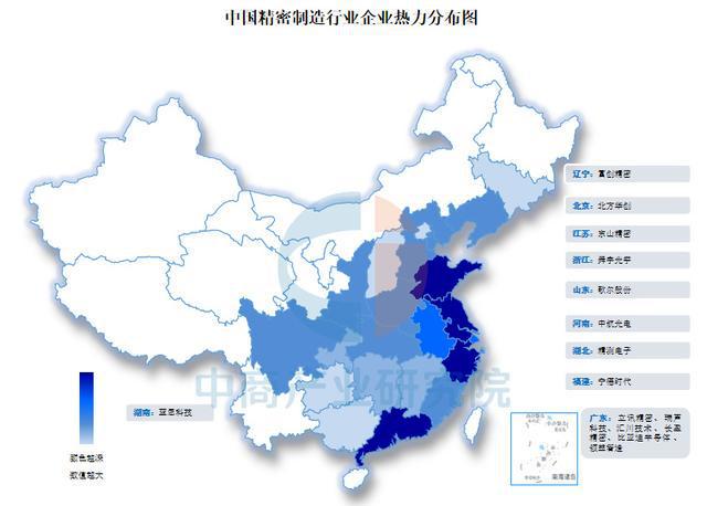 星空体育：2025年中国精密制造产业链梳理及投资热力地图（附产业链全景图）(图18)